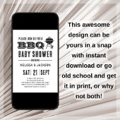 Achtertuin BBQ Baby shower Kaart