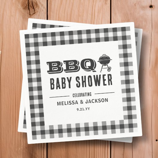 Achtertuin BBQ Baby shower Servet