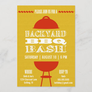 Achtertuin BBQ Barbecue Bash   partijuitnodiging 5 Kaart