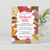 Achtertuin BBQ Barbecue Cookout Picnic Barbeque Kaart (Staand voorkant)