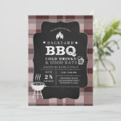 Achtertuin BBQ Barbecue Invitation Kaart (Staand voorkant)