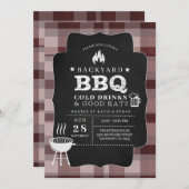 Achtertuin BBQ Barbecue Invitation Kaart (Voorkant / Achterkant)