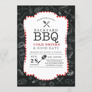Achtertuin BBQ Barbecue Invitation Kaart