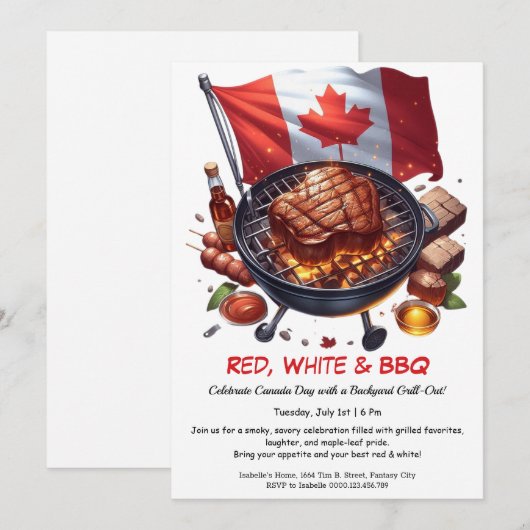 Achtertuin BBQ Bash | Canada Day Kaart (Voorkant / Achterkant)