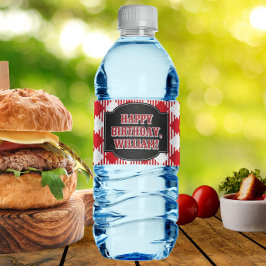 Achtertuin BBQ Birthday Party Water Bottle Waterfles Etiket