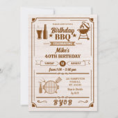 Achtertuin BBQ en bier verjaardagsfeestje Kaart (Voorkant)