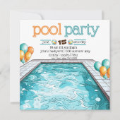 Achtertuin BBQ en zwembad Party in Aqua Blue | SIN Kaart (Voorkant)