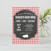 Achtertuin BBQ-feest uitnodiging (Staand voorkant)
