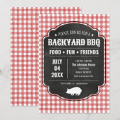 Achtertuin BBQ-feest uitnodiging (Voorkant / Achterkant)
