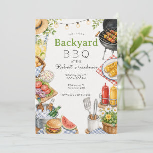 Achtertuin BBQ-feest Zomerpicknick Familie Kaart