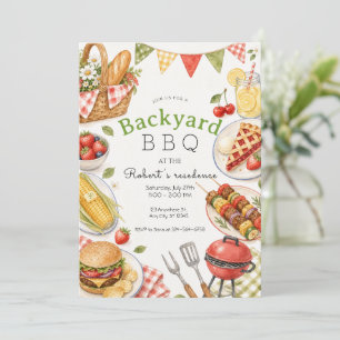 Achtertuin BBQ-feest Zomerpicknick Familie Kaart