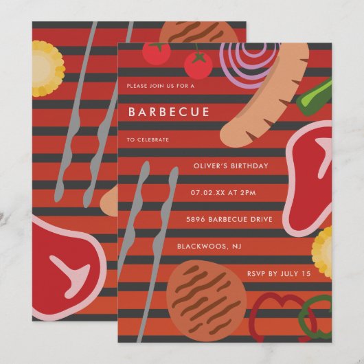 Achtertuin BBQ Grill Kaart (Voorkant / Achterkant)