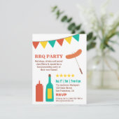 Achtertuin BBQ Housewarming Party Uitnodigingen (Staand voorkant)