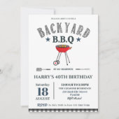 Achtertuin BBQ Male Birthday Black Gingham  Kaart (Voorkant)