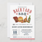 Achtertuin BBQ Male Birthday Red Gingham Beer Kaart (Voorkant)