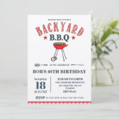 Achtertuin BBQ Male Birthday Red Gingham Craft Kaart (Staand voorkant)