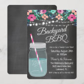 Achtertuin BBQ Mason Jar Invitation Kaart (Voorkant / Achterkant)