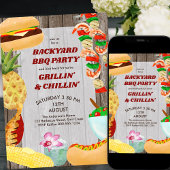 Achtertuin BBQ Party Rustieke Chillin en Grilling Kaart