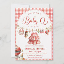Achtertuin BBQ Rode geruite waslijn Baby Shower
