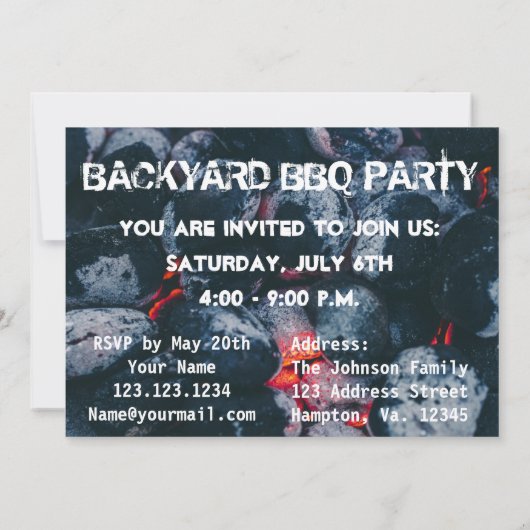 Achtertuin BBQ Uitnodiging Sjabloon (Achterkant)