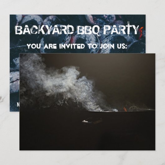 Achtertuin BBQ Uitnodiging Sjabloon (Voorkant / Achterkant)