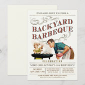Achtertuin BBQ Uitnodigingen |  Classic V.2 (Voorkant / Achterkant)