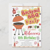 Achtertuin BBQ Verjaardag uitnodiging, BBQ Party Kaart (Voorkant)