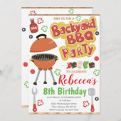 Achtertuin BBQ Verjaardag uitnodiging, BBQ Party Kaart (Voorkant / Achterkant)