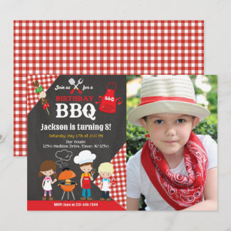 Achtertuin BBQ Verjaardagsfeest Foto Kaart