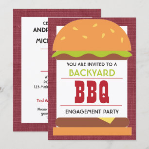 Achtertuin BBQ Verloving Feest Kaart