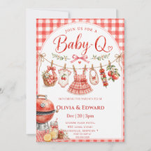 Achtertuin BBQ waslijn Meisje Baby Shower
