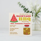 Achtertuin BBQ Watermelon & Sweet Tea Uitnodiging (Staand voorkant)