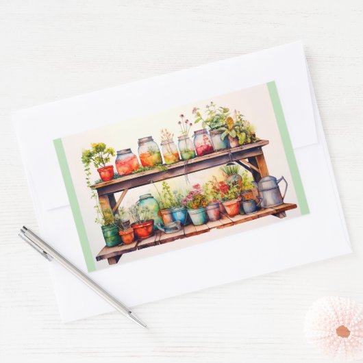 Achtertuin Bliss Rechthoekige Sticker (Envelop)