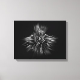 Achtertuin Bloemen In Zwart En Wit Nr 49 Flow Canvas Afdruk