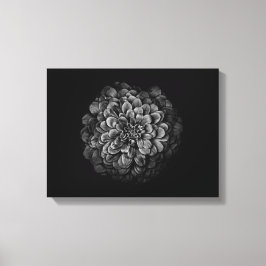 Achtertuin Bloemen In Zwart En Wit Nr 54 Canvas Afdruk