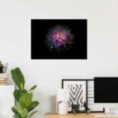 Achtertuin Bloemen No 53 Color Flow Versie Poster (Thuiskantoor)