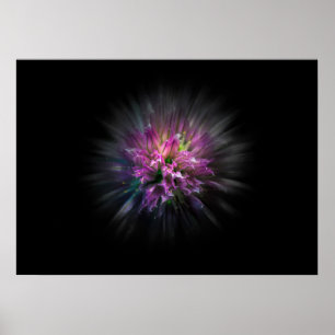 Achtertuin Bloemen No 53 Color Flow Versie Poster