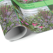 Achtertuin bloementuin gepersonaliseerd cadeaupapier (Rol Hoek)