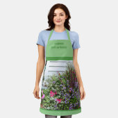 Achtertuin bloementuin gepersonaliseerd schort (Gedragen)