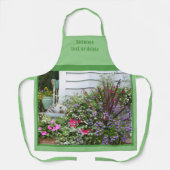 Achtertuin bloementuin gepersonaliseerd schort (Voorkant)