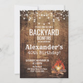 Achtertuin Bonfire Birthday Invitation Kaart (Voorkant)
