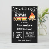 Achtertuin Bonfire Birthday Invitation Kaart (Staand voorkant)