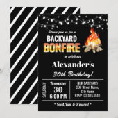 Achtertuin Bonfire Birthday Invitation Kaart (Voorkant / Achterkant)