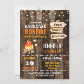 Achtertuin Bonfire Birthday Party Invitation Kaart (Voorkant)