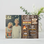 Achtertuin Bonfire Birthday Party Invitation Kaart (Staand voorkant)