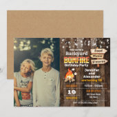 Achtertuin Bonfire Birthday Party Invitation Kaart (Voorkant / Achterkant)