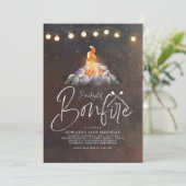 Achtertuin Bonfire Birthday Party Modern Elegant I Kaart (Staand voorkant)