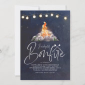 Achtertuin Bonfire Birthday Party Modern Elegant Kaart (Voorkant)