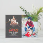 Achtertuin Bonfire Camping S'mores Verjaardag Foto Kaart (Staand voorkant)