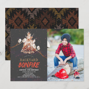 Achtertuin Bonfire Camping S'mores Verjaardag Foto Kaart